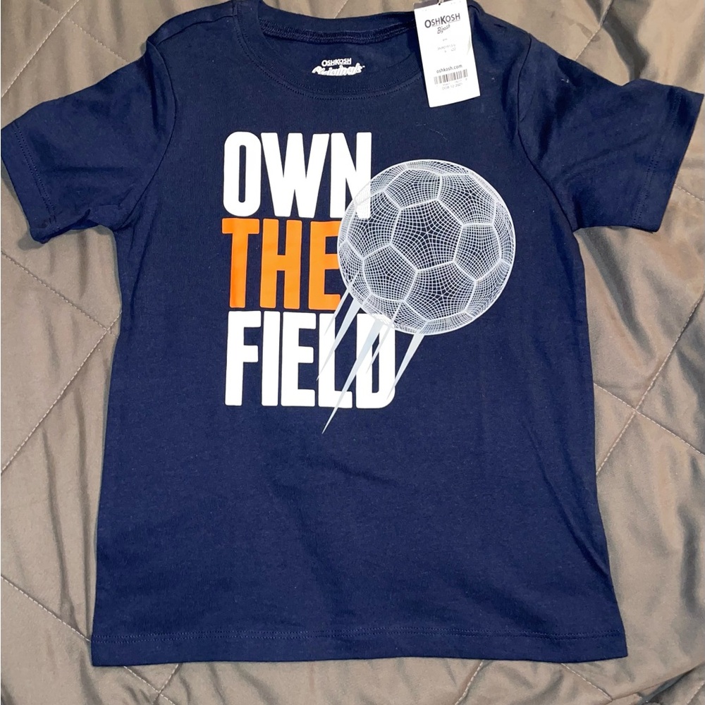 OshKosh B'gosh Boys Soccer Tshirt, Navy Blue, Size 6
